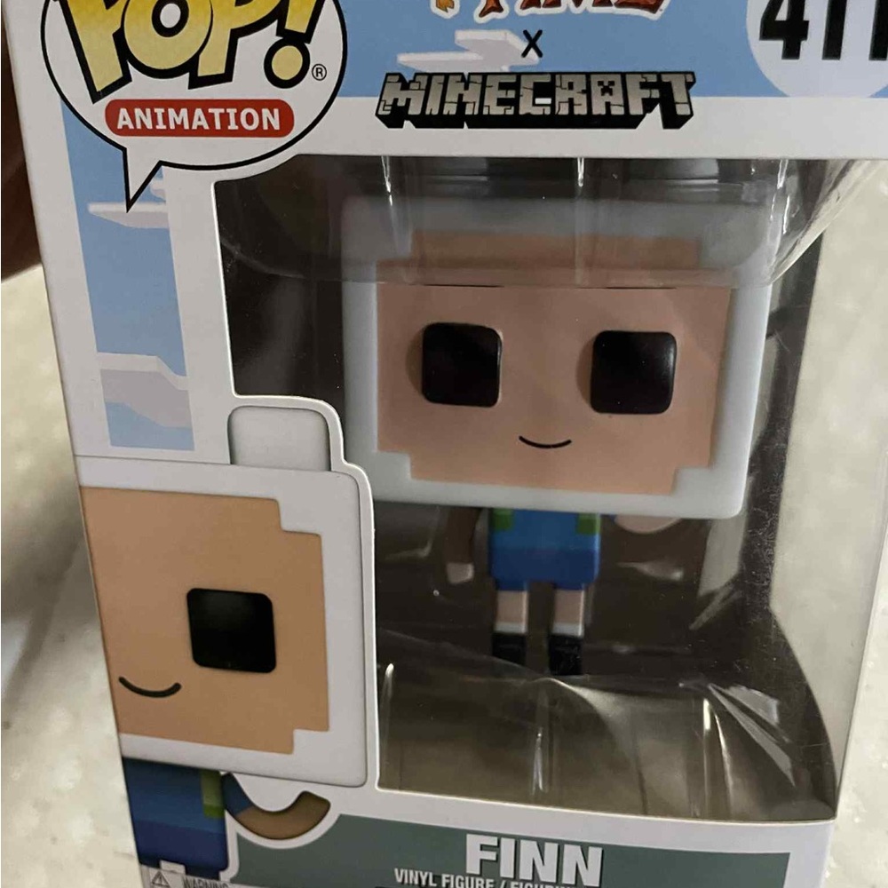 Funko Pop Animation Minecraft Finn Figure - Blue and White